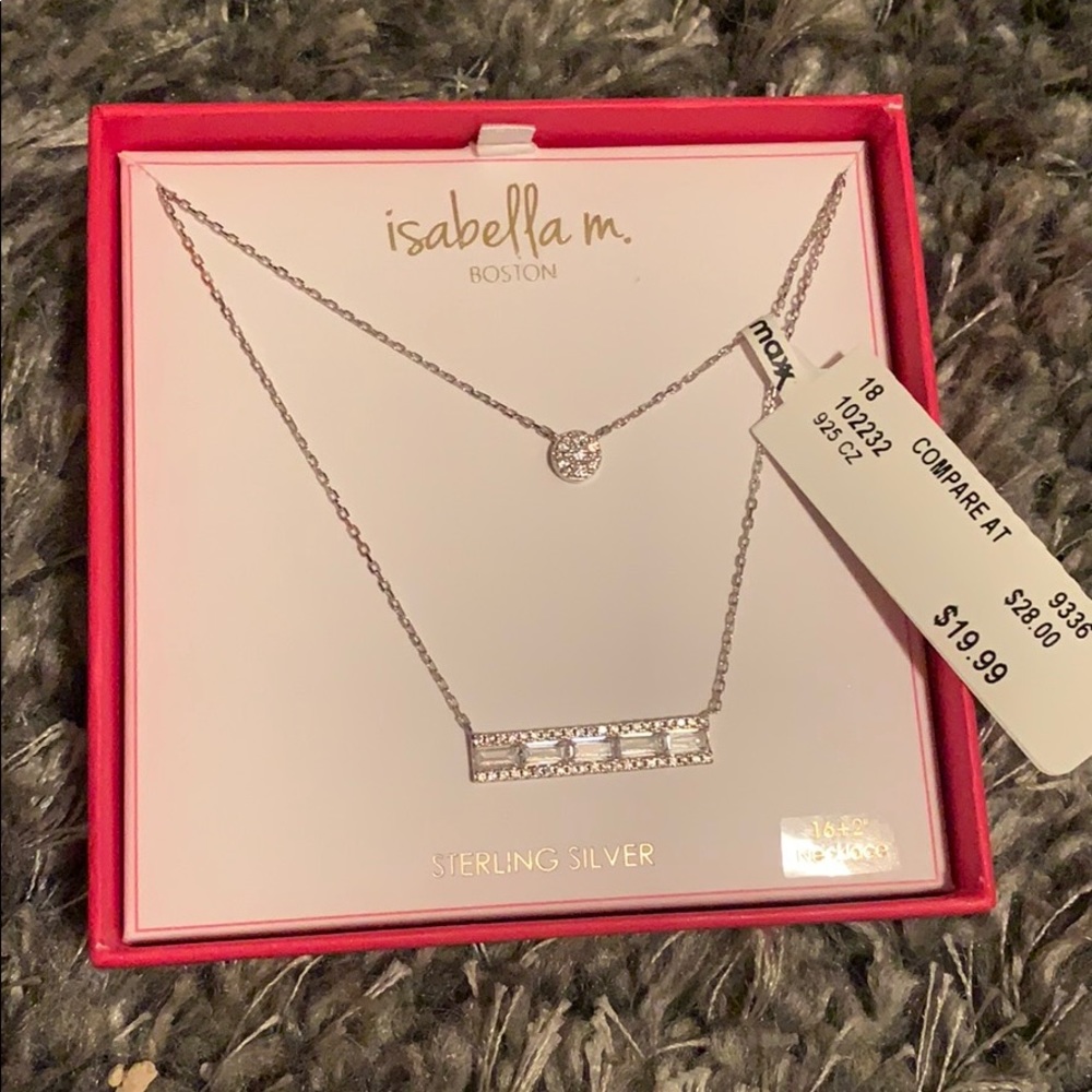NWT Isabella M silver layered necklace